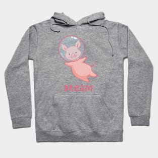 Cute cartoon pink hand drawn pig Hoodie